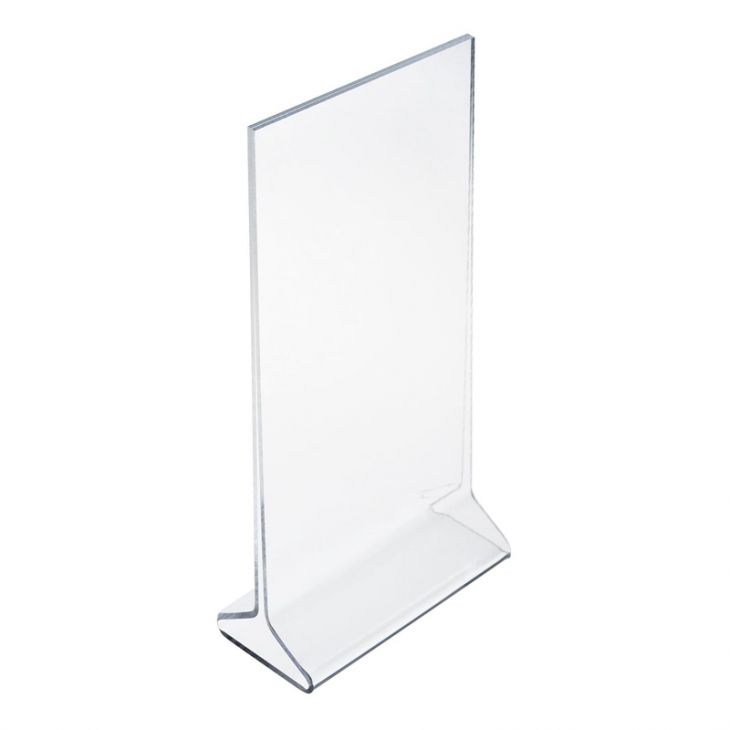 Table Tent: Clear Acrylic Table Tent Card Holder, 4 x 9 in., Open Top main image